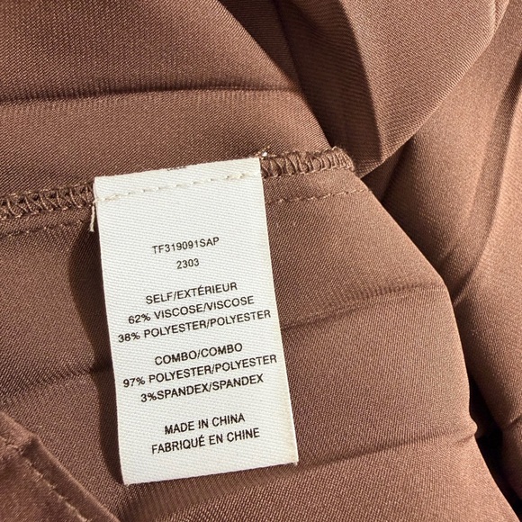 Derek Lam Maizie Mock Neck Sleeve Pleated Sweater Dress - Chocolate, Size XXXL - Picture 9 of 9